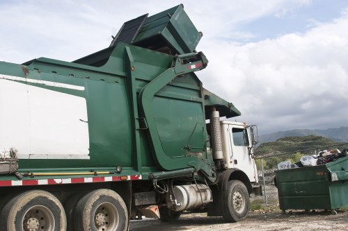 Commercial waste crew preparing for collection